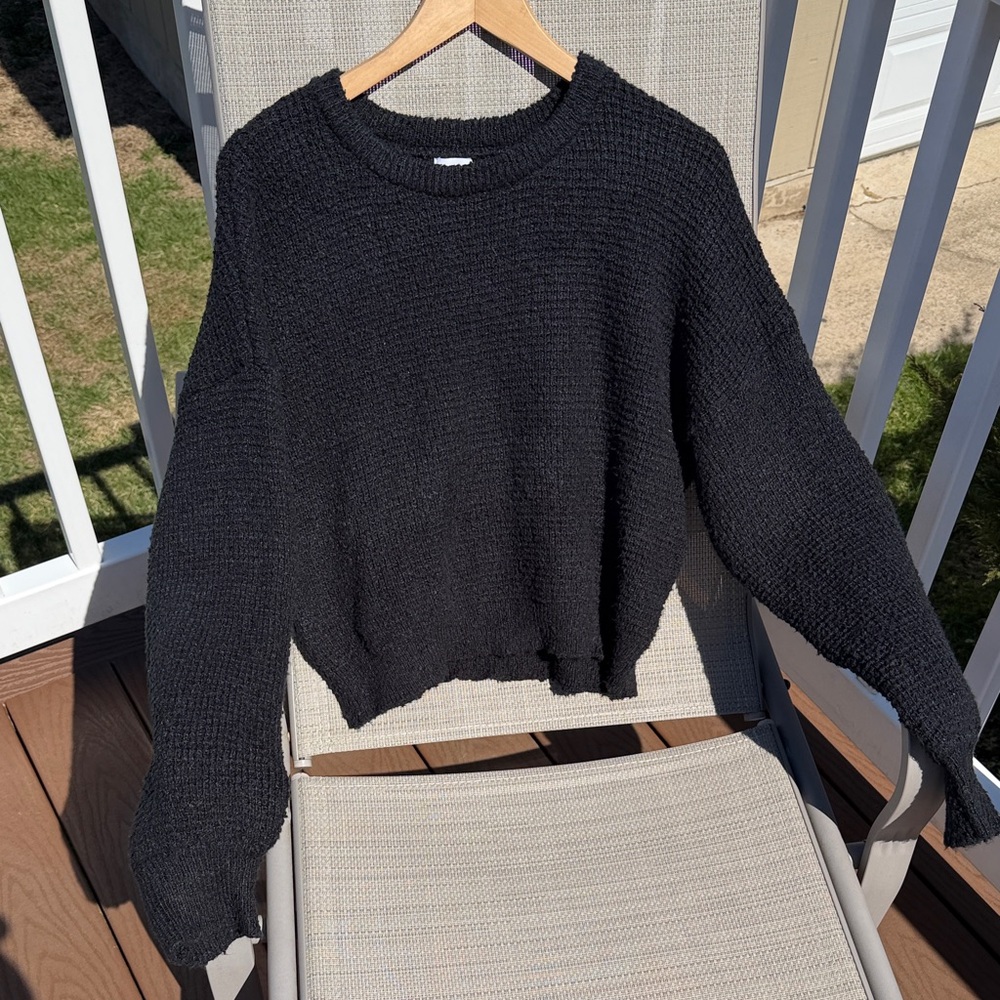 Pacsun L.A.Hearts Women's Crewneck Textured Sweater Black Large